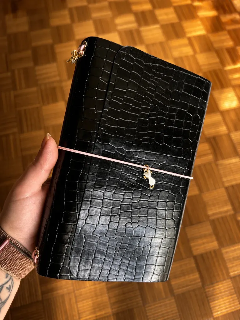 Carnet Eterna A5 noir rose